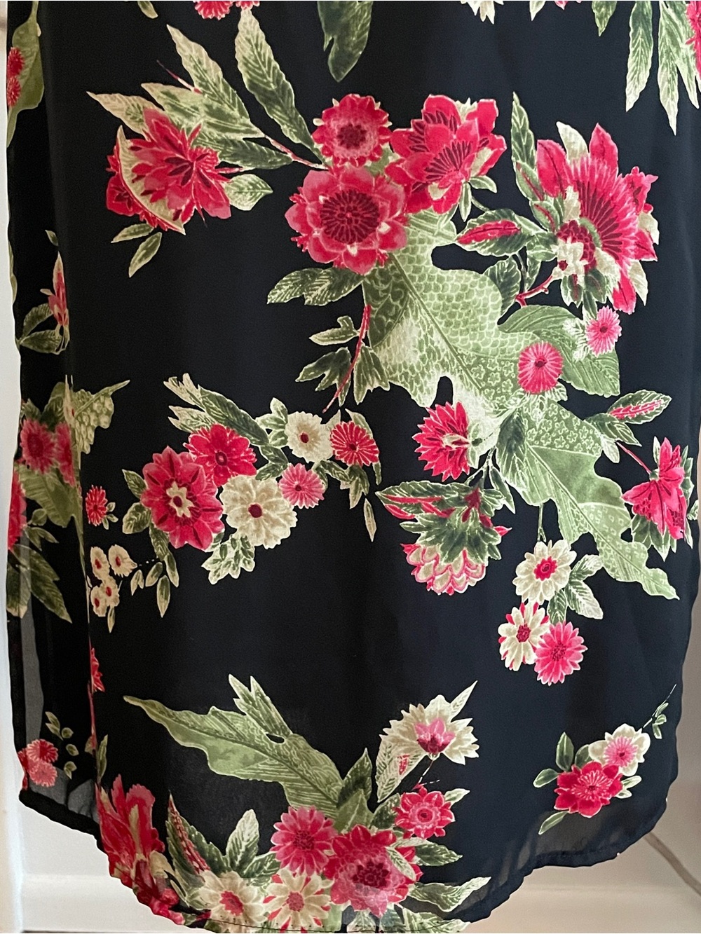 Emma James Midi Skirt Womens 4 Black Floral Print A-Line Cottagecore Boho Y2K - Picture 5 of 11